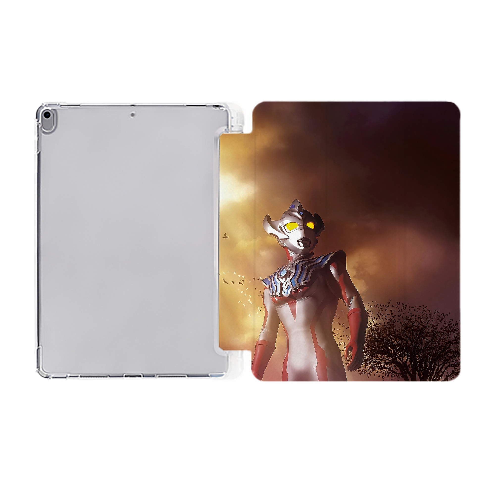 （画像用） ウルトラマン Ultraman IPad ケース ペン収納付き 三つ折りスタンド PUレザー×シリコン 対応機種9.5/10.5/10.9インチ